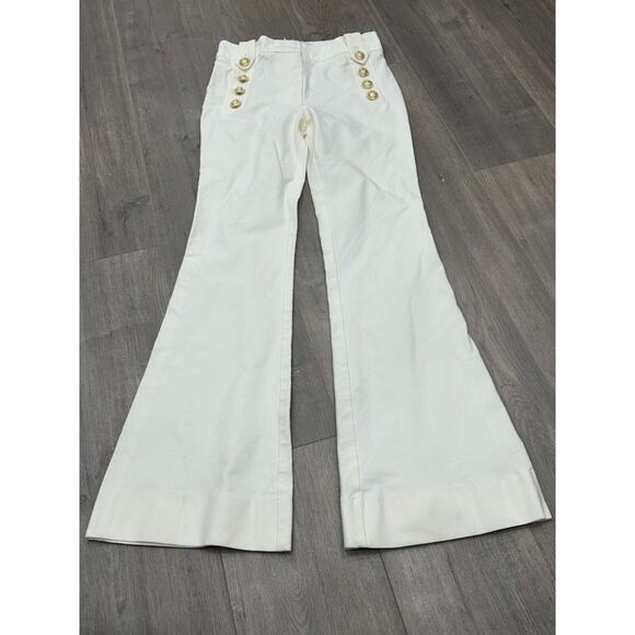 NWT Derek Lam 10 Crosby Women's Soft White Robertson Flare Trouser Pants Size 6 - Picture 3 of 15